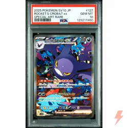 PSA 10 Team Rocket's Crobat ex SAR 127/098 SV10 Pokemon Card Japanese 2025 #L56 - Image 1