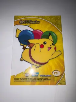 Pikachu Topps Chrome Pokemon TV Animation Edition Series 2 Clear #PC1 2000 - Image 2