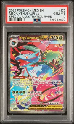 2025 Pokemon Mega Evolution Base #177 SIR Mega Venusaur ex PSA 10 Gem Mint - Image 1