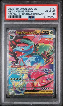2025 Pokemon Mega Evolution Base #177 SIR Mega Venusaur ex PSA 10 Gem Mint - Image 1