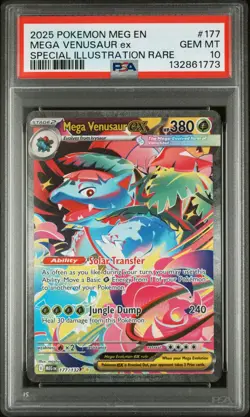 2025 Pokemon Mega Evolution Base #177 SIR Mega Venusaur ex PSA 10 Gem Mint - Image 1