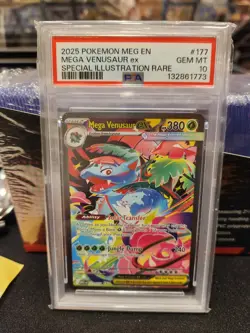 2025 Pokemon Mega Evolution Base #177 SIR Mega Venusaur ex PSA 10 Gem Mint - Image 3