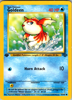 Pokemon Cards: Jungle 1st Edition: Goldeen 53/64 - Image 1