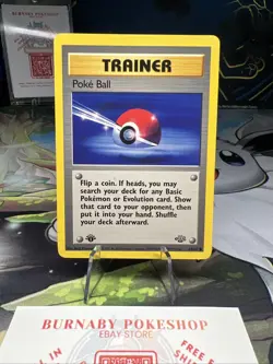 Poke Ball 64/64 Jungle 1st Edition WOTC Vintage Pokemon TCG Trainer Card - Image 3