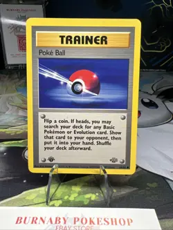 Poke Ball 64/64 Jungle 1st Edition WOTC Vintage Pokemon TCG Trainer Card - Image 5
