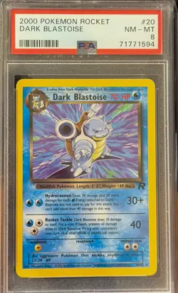 Dark Blastoise 20/82 Team Rocket Regular WOTC Vintage Pokemon PSA 8 - Image 1
