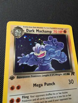 Pokemon TCG 2000 Team Rocket: Dark Machamp 10/82 1st Edition Holo Card LP/NM - Image 2