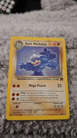 ​1st Edition Dark Machamp Holo Rare 10/82 Team Rocket Pokemon Card 2000 LP - Image 1