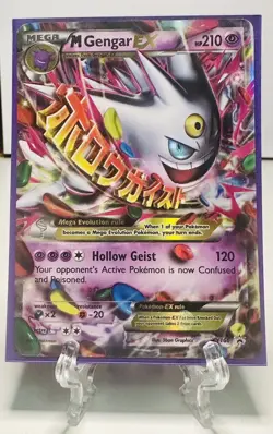 Pokemon TCG Mega Gengar EX Black Star XY166 Shiny Holo Rare Beauty w/ Dings - Image 1