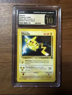 CGC 10 Pristine 1999 Pikachu Promo #4 WB Movie Black Star Promo Pokemon WOTC - Image 1