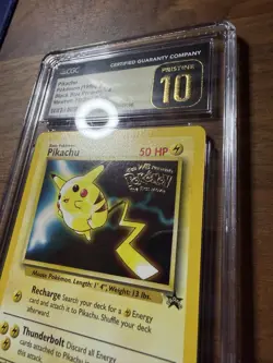 CGC 10 Pristine 1999 Pikachu Promo #4 WB Movie Black Star Promo Pokemon WOTC - Image 2
