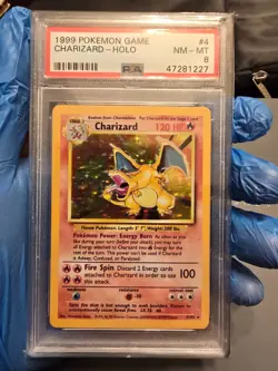 1999 POKEMON BASE SET UNLIMITED #4 CHARIZARD-HOLO PSA 8 - Image 1