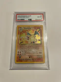 1999 Base Set Unlimited Charizard Holo Pokemon TCG 4/102, PSA 8 NM/Mint - Image 1