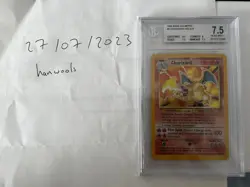 Charizard 4/102 BGS 7.5 Base Set Unlimited 1999 Pokemon Game Holo Card (PSA 8) - Image 3