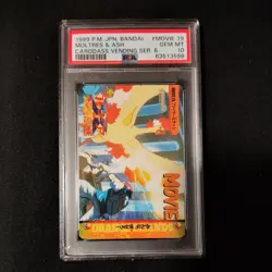 PSA 10 Moltres & Ash Movie #19 Pokemon Bandai Anime Carddass Vending Card Mint - Image 1