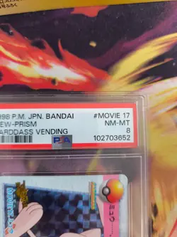 Pokemon Card Mew Carddass Vending Prism Movie 17 Holo 1998 Anime Japanese PSA 8 - Image 4