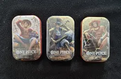 One Piece Tin Pack Set Vol 2 Set of 3 | TS-02 OP-13 | Factory Sealed | Bandai - Image 1
