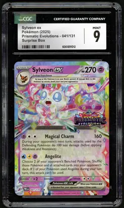 POKEMON PRISMATIC EVOLUTIONS SURPRISE BOX SYLVEON EX 041/131 GRADED CGC 9 - Image 1