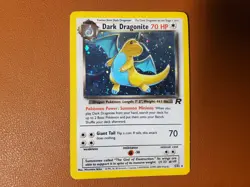 Dark Dragonite Holo Rare Card 5/82 Team Rocket Pokemon TCG LP / NM Pokemon SWIRL - Image 1