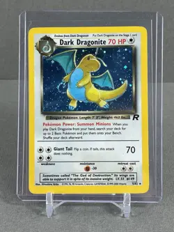 Pokemon Dark Dragonite Holo Rare Card 5/82 Team Rocket Pokemon TCG LP Swirl - Image 3