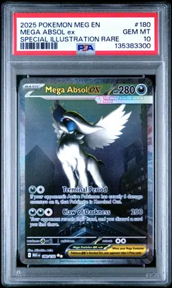 2025 POKEMON MEGA EVOLUTION SPECIAL ILLUSTRATION RARE MEGA ABSOL EX PSA 10 - Image 1