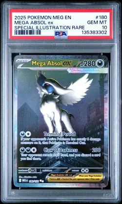 2025 POKEMON MEGA EVOLUTION SPECIAL ILLUSTRATION RARE MEGA ABSOL EX PSA 10 - Image 1