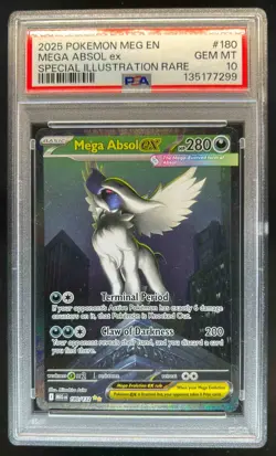 2025 Pokemon Mega Evolution Absol ex Special Illustration Rare #180/132 PSA 10 - Image 1
