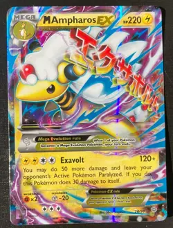 Mega Ampharos EX 28/98 Pokemon Ancient Origins Ultra Holo Rare TCG NM - Image 1