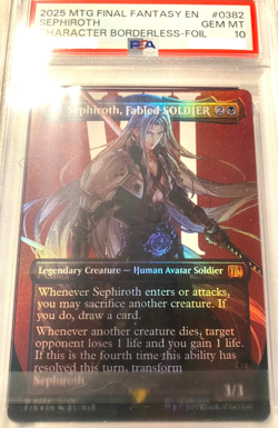 MTG Final Fantasy - Sephiroth, Fabled SOLDIER - #0382 Borderless Foil - PSA 10 - Image 1