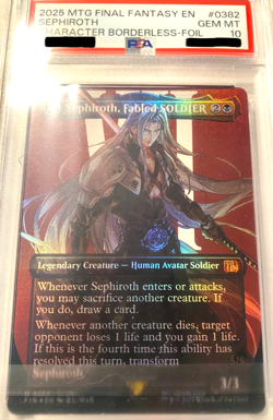 MTG Final Fantasy - Sephiroth, Fabled SOLDIER - #0382 Borderless Foil - PSA 10 - Image 1