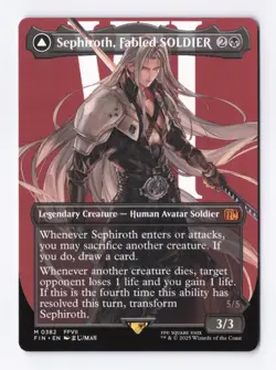 Sephiroth, Fabled SOLDIER (Borderless) 0382 (M) MTG Final Fantasy (FIN) (EN) - Image 1