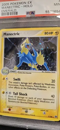 PSA 9 MANECTRIC Pokemon Card Holo Ex Emerald 2005 Pokemon 7/106 Rare Mint - Image 2
