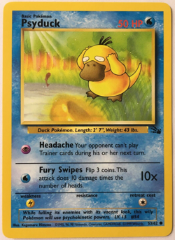 POKEMON PSYDUCK 53/62 FOSSIL COMMON NEAR MINT - Image 1