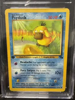 1999 Pokemon Psyduck #53/62 WOTC Fossil Common Unlimited CGC 9 Mint - Image 2