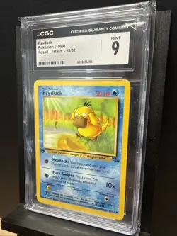 1999 Pokemon Psyduck #53/62 WOTC Fossil Common Unlimited CGC 9 Mint - Image 3
