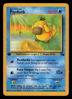 LP - Pokemon Psyduck 53/62 Fossil Common 1st Edition - Image 1