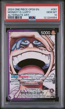 PSA 10 Monkey D Luffy OP09-061 One Piece Emperors in New World Alt Art Gem Mint - Image 1