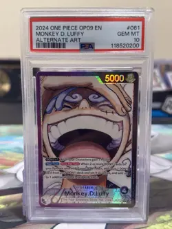 2024 ONE PIECE OP09-061 EMPERORS IN THE NEW WORLD MONKEY D. LUFFY ALT ART PSA 10 - Image 3