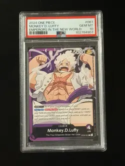 Monkey D. Luffy OP09-061 One Piece Emperors New World PSA 10 English Leader - Image 1