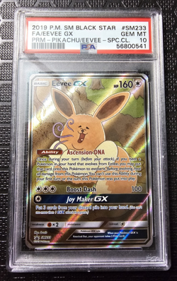2019 Pokemon Eevee GX Full Art Black Star Promo SM233 PSA 10 - Image 1