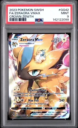 PSA 9 ZERAORA VMAX GG42/GG70 FULL ART CROWN ZENITH POKEMON ⚡ - Image 1