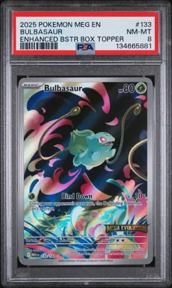 Pokemon TCG Bulbasaur 133/132 Illustration Rare Stamped Holo PSA 8 - Image 1