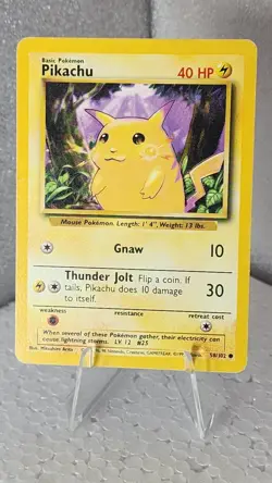 Pikachu 58/102 Base Set Pokemon Vintage 1999 WOTC - Image 1