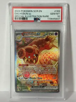 Pokemon TCG Stellar Crown Dachsbun EX 169/142 Special Illustration Rare, PSA 10 - Image 1