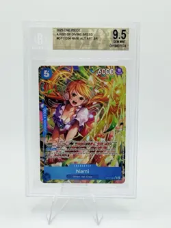 Gem Mint Nami Alt Art OP11-054 A Fist of Divine Speed - One Piece TCG BGS 9.5 - Image 1