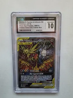 2019 Pokemon Hidden Fates Moltres & Zapdos & Articuno GX Black Star Promo CGC 10 - Image 1