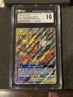 2019 Pokemon Hidden Fates Moltres & Zapdos & Articuno GX Black Star Promo CGC 10 - Image 1