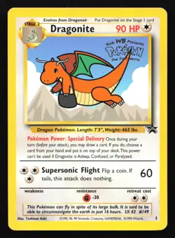 Dragonite (Movie Promo) 5 WoTC WB Stamped Black Star Promo Pokemon Card - Image 1