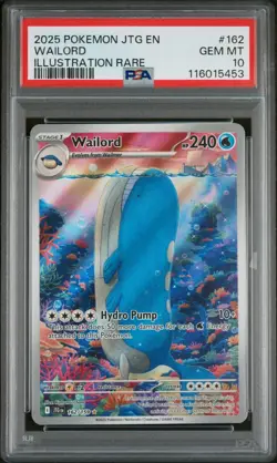 Wailord 162/159 Journey Together GEM MINT PSA 10 Illustration Rare Pokemon TCG - Image 1
