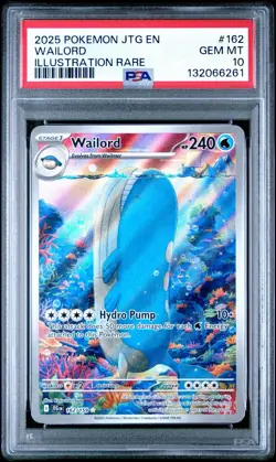 Pokemon TCG Wailord 162/159 Journey Together Illustration PSA 10 Gem MT - Image 1
